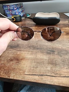 MAUI JIM ITALY MJ-146-19 DGM BROWN CRYSTAL SLEEK OVAL FLEX HINGE SUNGLASSES MINT - Picture 1 of 9