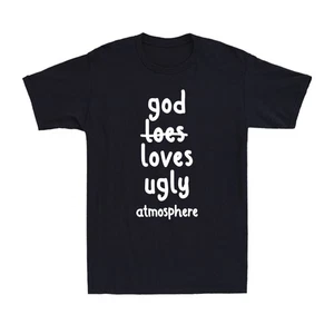 God Loves Ugly Atmosphere Funny Christian Faith Quote Gift Men's T-Shirt - Picture 1 of 9