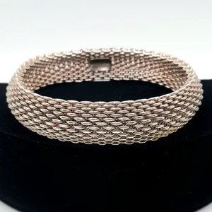 Tiffany & Co Somerset Armband Sterlingsilber Mesh Weave 15 mm ANLAUF 58,5 g - Bild 1 von 9
