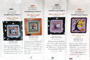 4 Handblessings Patterns Cross Stitch Halloween Charts with Charms Lot of 4 - Picture 1 of 12