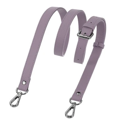 Correa de cuero genuino de 0,7" para bolso (púrpura Taro, hebilla negra) Foto 1 de 4