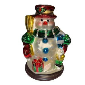 Christmas 9" Snowman Thomas PacconiGlass Blown With COA - Picture 1 of 18