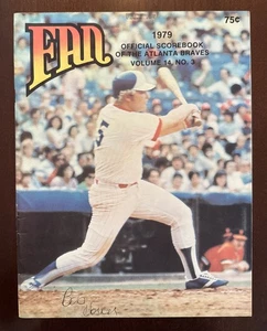 1979 Atlanta Braves vs Cardinals Scorebook -Bob Horner Autograph on Front Cover - Picture 1 of 10