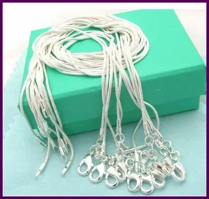10PCS LOT Wholesale 925 Sterling Silver 16/18/20/22/24/26/28/30 Inch 1mm - Picture 1 of 24