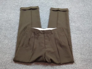 Lauren Ralph Lauren Pants 34x32 Brown Chino Pleated Cuffed Preppy LRL - Picture 1 of 10