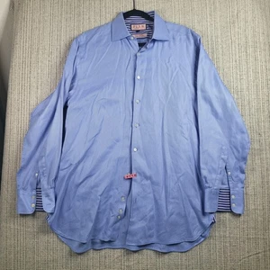 Thomas Pink Shirt Mens 16.5 35 Collection Dress Herringbone Stripe French Cuff - Picture 1 of 9