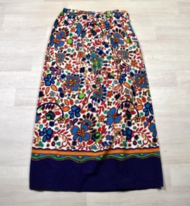 70s Cotton Maxi Skirt Boho Hippie Festival Floral Paisley VTG 1970s - Picture 1 of 5