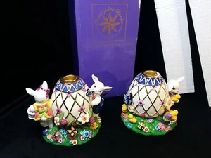Christopher Radko Dapper Hasen Ostern Kerzenständer handbemalt Porzellan - Bild 1 von 14