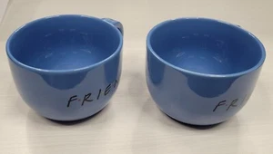 FRIENDS Logo WB TV Show Slate Blue Large Oversized Coffee Mug Cup LOT OF TWO! - Bild 1 von 4