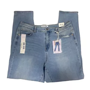 NWT Wax Mom Jeans Collection Womens 16 Light Blue High Waisted Skinny Stretch - Picture 1 of 17