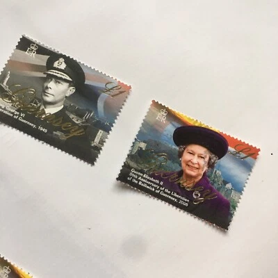 GUERNSEY 2005 Liberation 60th Ann. Queen Elizabeth II & King George VI Used WCP - Image 1 of 3