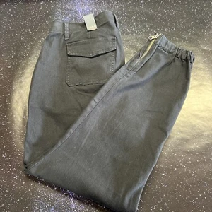 Torrid High Rise Twill Crop Jogger Pants Stretch Cuff Black Women's 14R NWT - Picture 1 of 12