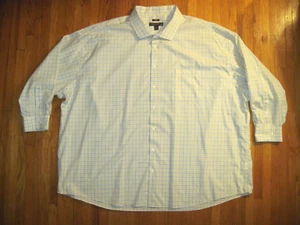 Camisa de Vestir Pronto Uomo Azul/Amarillo Cuadros Sin Hierro Calce Clásico 5XL 22-34/35 Nueva - Imagen 1 de 8