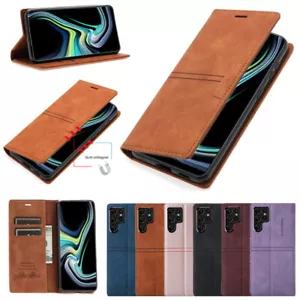 Genuine leather Wallet Case For Samsung Galaxy S22 S21 S20 Plus A53 Flip Cover - Picture 1 of 19