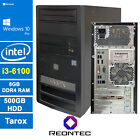 Tarox Custom PC Intel i3-6100 Windows 10 Pro 500GB HDD 8GB RAM
