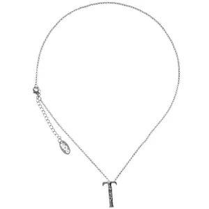 Collar inicial Matashi 16" chapado en rodio "T" con cristales - ¡Regalo perfecto! - Imagen 1 de 8