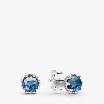 Orecchini Pandora Corone Blu Scintillanti a Lobo 298311NMB Earrings Argento - Immagine 1 di 2