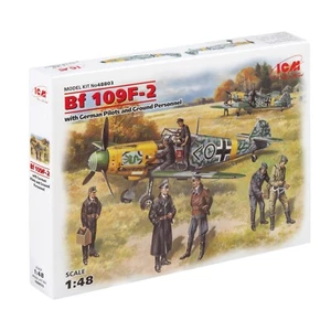 ICM 48803 Plastic model kit 1:48 Bf-109F-2 with German pilots & ground personnel - Picture 1 of 24