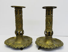 Antikes Paar handgefertigte Bronze Kerzenleuchter  1850