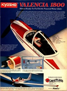Kyosho Valencia 1800 RC Airplane Kit Vintage 1986 Print Ad Wall Decor - Picture 1 of 1