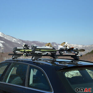2 Pcs 19.2" Ski Rack Snowboard Carriers Top Holder Roof Rack Lockable