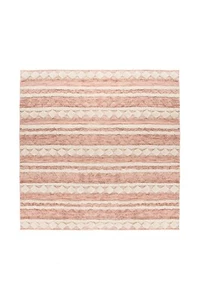 Alfombra de pelo corto rosa boho lana 200x200 cm - Imagen 1 de 4