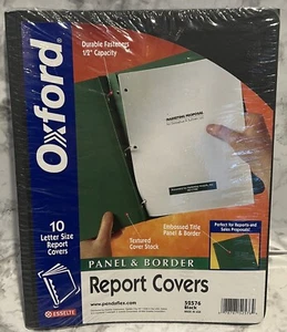 Report Covers 10 Count Oxford Black Letter Size - Panel & Border - 078787525764 - Picture 1 of 2