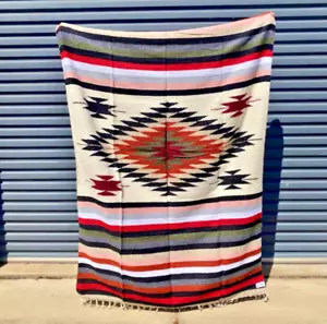NEW Woven Aztec Mexican Diamante Floor Thick Blanket Rug Mayan Aztec 190 x 125cm - Picture 1 of 9