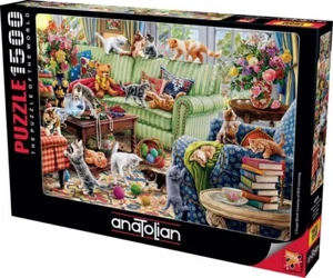 NEW Anatolian Jigsaw Puzzle 1500 Pieces P4575 Kittens in the Living Room - Imagen 1 de 2