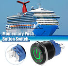 22mm Interior Locking Push Button Switch for Car 1NO 1NC with Green LED Light