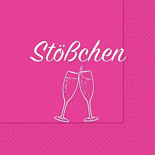 20 COCKTAIL SERVIETTEN 3 lg " Stößchen " PINK TISCHDEKO DEKO - Bild 1 von 1