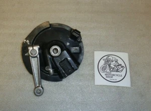 1980 KAWASAKI KE175 FRONT WHEEL BRAKE PLATE HUB / ARM / DRIVE GEAR SPEEDO DRIVE  - Picture 1 of 8