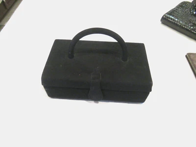 Bolso de mano Theodor of California caja negra, espejo interior, c. años 60 Foto 1 de 4