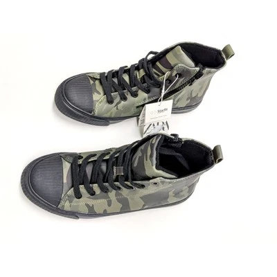 ZARA Camouflage High Top Sneakers Boy's Size 5 - Image 1 of 4