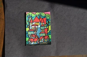ACEO Original Art Card Mushroom Apartments not a print - Picture 1 of 3