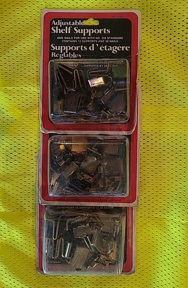 🚨 Clips de soporte de estante de acero ajustables Knape & Vogt 256-C (36) 3 paquetes Foto 1 de 4