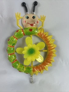 Caterpillar Sunflower Spinner Garden Stake With 24” Removable Metal Stake - Picture 1 of 3