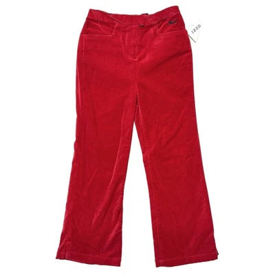 Girls Red Velvet Pants Holiday Christmas Party 4 New Years Izod Embroidered NWT - Image 1 of 4