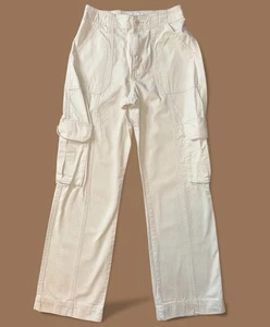 Abercrombie & Fitch High Rise Relaxed Cargohose weiß 24/00 Damen passt 26x29 - Bild 1 von 11