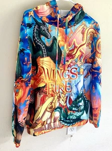 Felpa con cappuccio "Wings Of Fire" Dragon Fantasy grafica pullover media gioventù - Foto 1 di 4