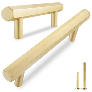2-Pack Solid Brass Cabinet Pulls Hexagon Drawer Handles, 3-3/4-Inch Hole Cent... - Bild 1 von 9