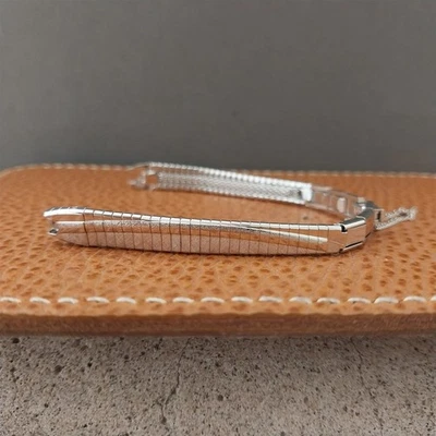 Correa de reloj clásica vintage de los años 60 JB Champion llena de oro blanco para dama sin usar Foto 1 de 4