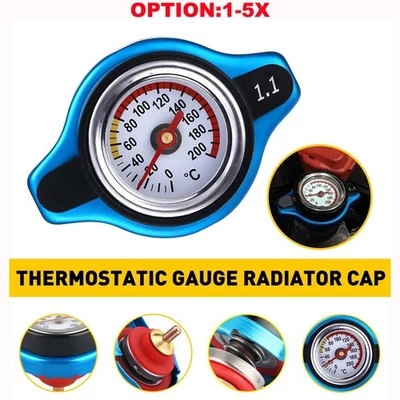 Tapa de radiador termostático 13 PSI clasificación de presión con medidor de temperatura 1,1 bar Foto 1 de 4