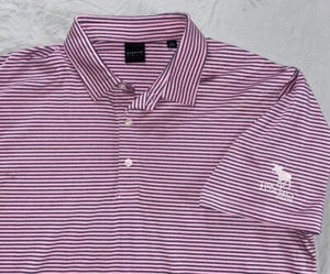 Duning Golf Stretch Polo Shirt. Heather Pink/Gray Stripe, The Idaho Club. L MINT - Picture 1 of 6