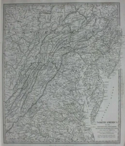 NORTH AMERICA VII, PENNSYLVANIA, MARYLAND, original antique map, SDUK 1844 - Picture 1 of 6