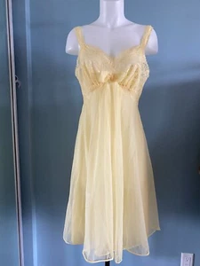 Vintage 60s Silky Double Tricot Nylon Vanity Fair Nightgown Dessous Gr. 36 USA - Bild 1 von 10