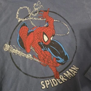 Faded Blue Marvel Spiderman Lagenlook Grafik T-Shirt Hoodie, XXL (18) - Bild 1 von 6