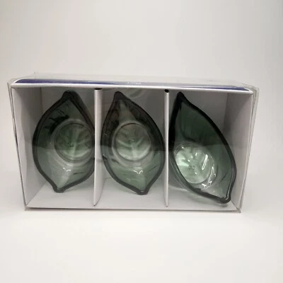 Nuevo en caja juego de 3 soportes de luz de té Pier 1 hoja verde Foto 1 de 2