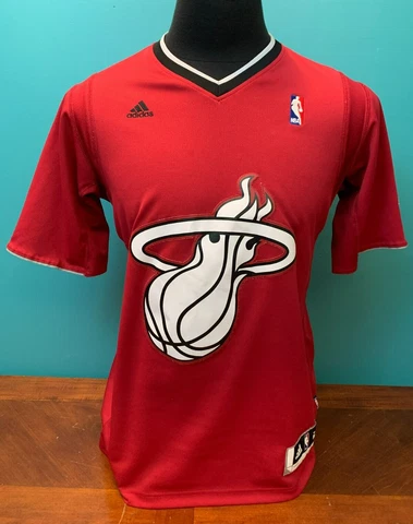 Rare Adidas NBA Miami Heat #1 Chris Bosh Stitched Short Sleeve Jersey -Men's Med Cover