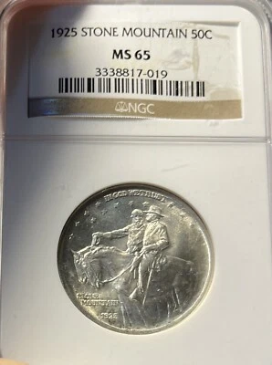 1925 NGC MS65 Stone Mountain Commemorative Silver Half Dollar - Image 1 of 2